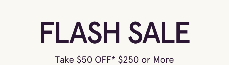 Flash Sale. Take $50 OFF* $250 or More