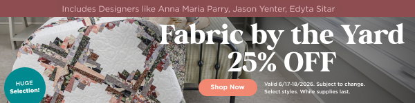 Fabric by the Yard 25% Off. Shop now. Valid through 6/18/26. Subject to change. While supplies last. Select styles.