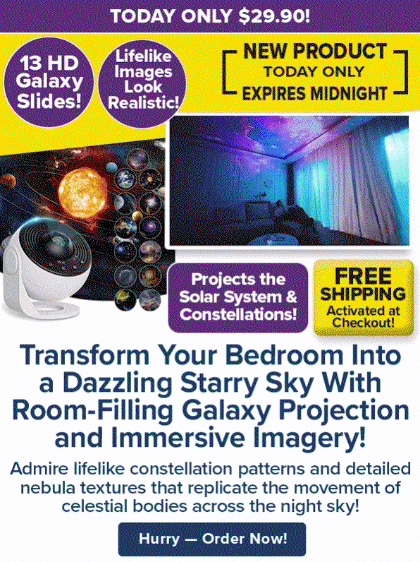 Transform Your Bedroom Into a Dazzling Starry Sky With Room-Filling Galaxy Projection and Immersive Imagery!