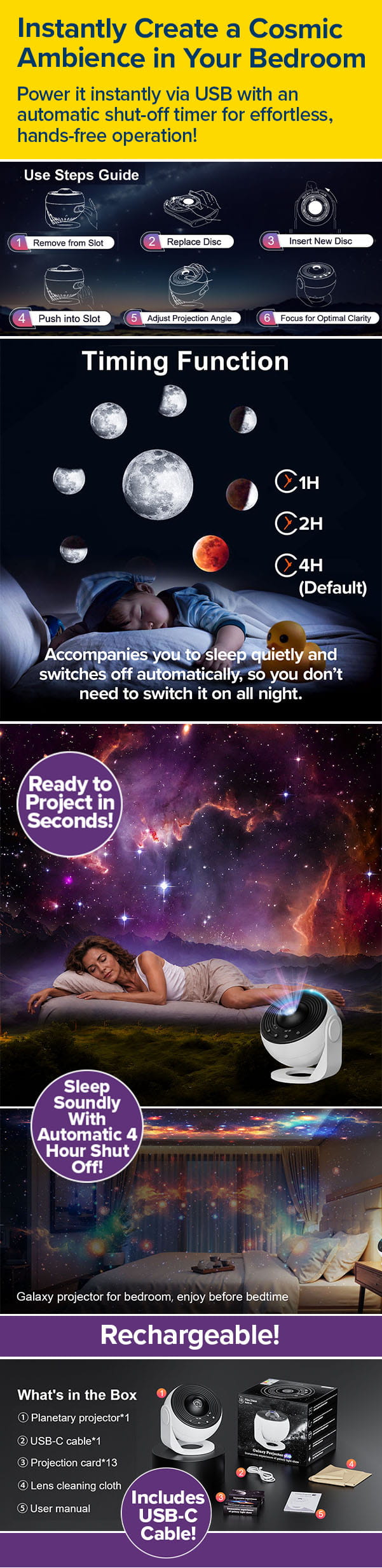Instantly Create a Cosmic Ambience in Your Bedroom!