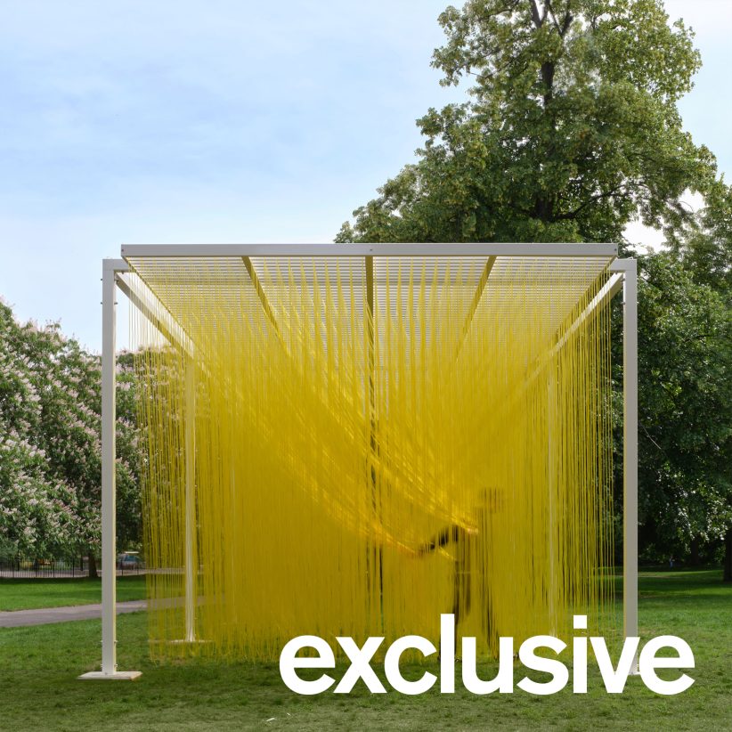 Jesús Rafael Soto's bright yellow kinetic sculpture installed in London