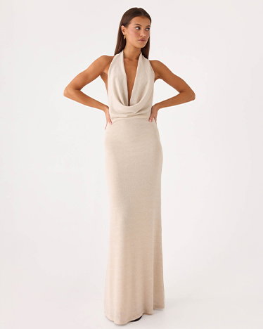 Worst Behaviour Knit Maxi Dress — Ivory