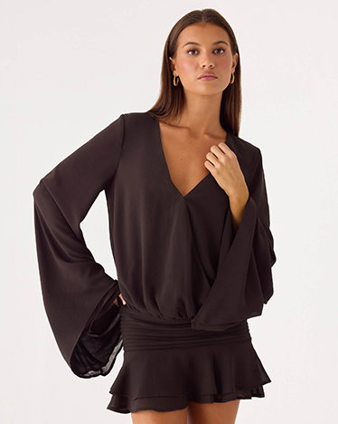Elisana Mini Dress — Chocolate