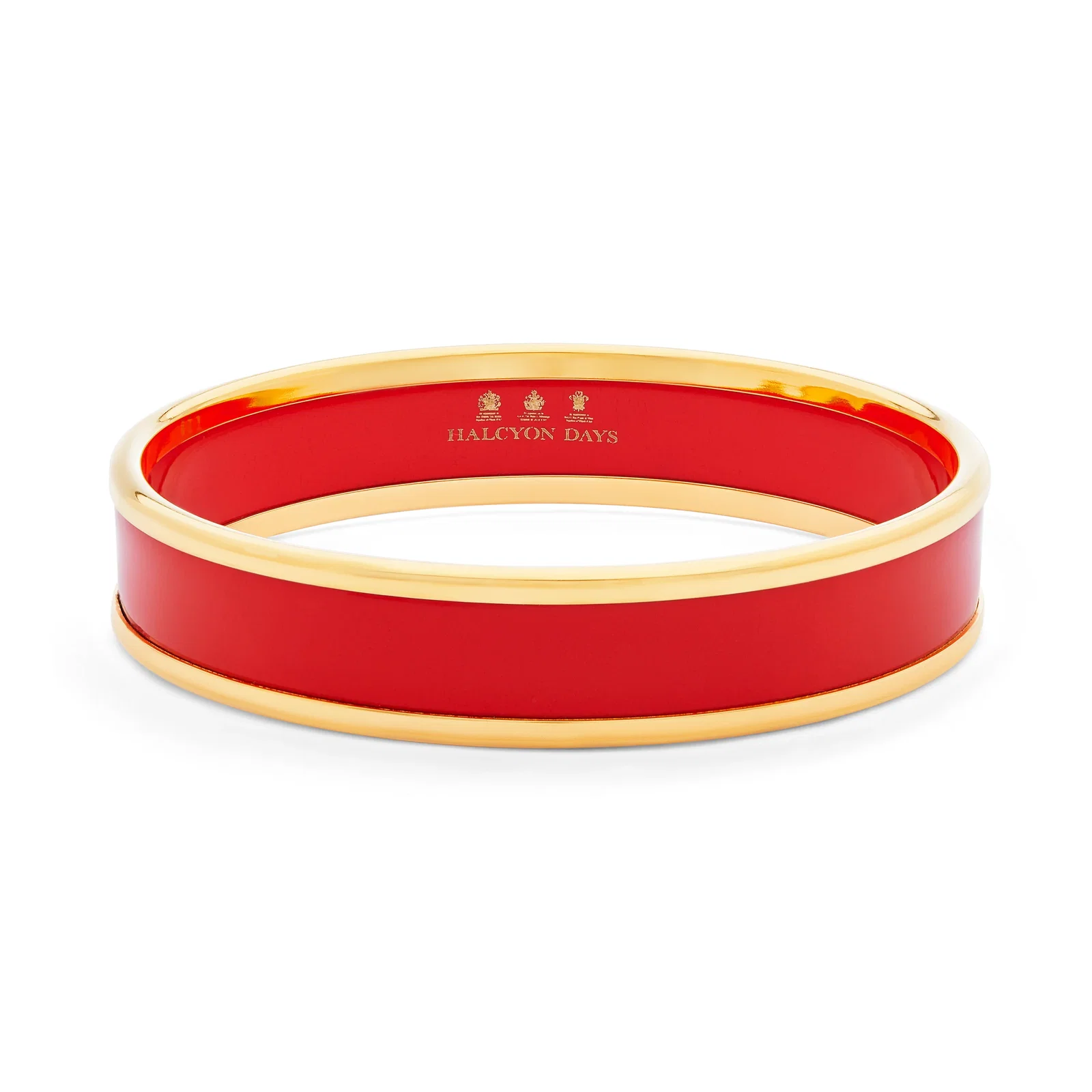 Image of Preppy Push-On Enamel Bangle in Red & Gold