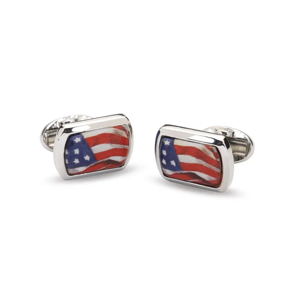 Image of Silver Stars & Stripes Cufflinks