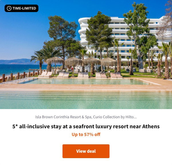 5* all-inclusive stay at a seafront luxury resort near Athens