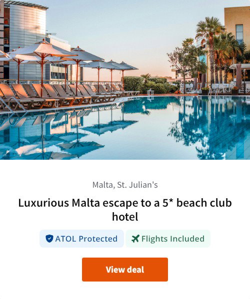 Luxurious Malta escape to a 5* beach club hotel