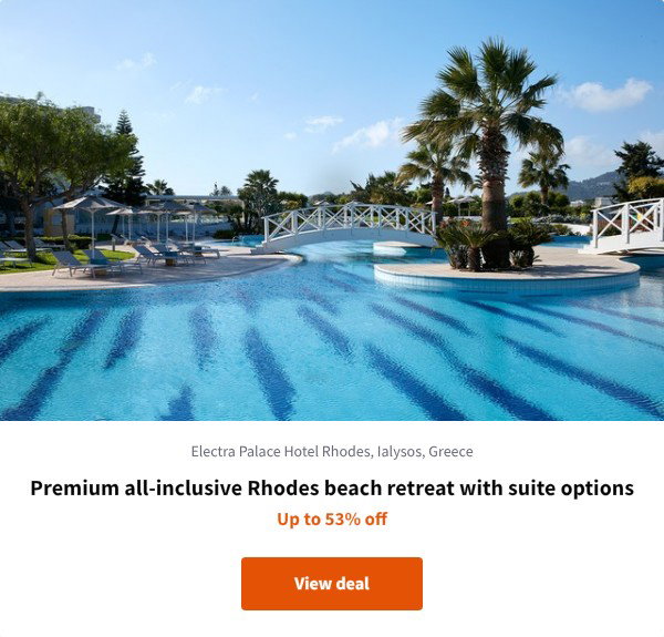 Premium all-inclusive Rhodes beach retreat with suite options