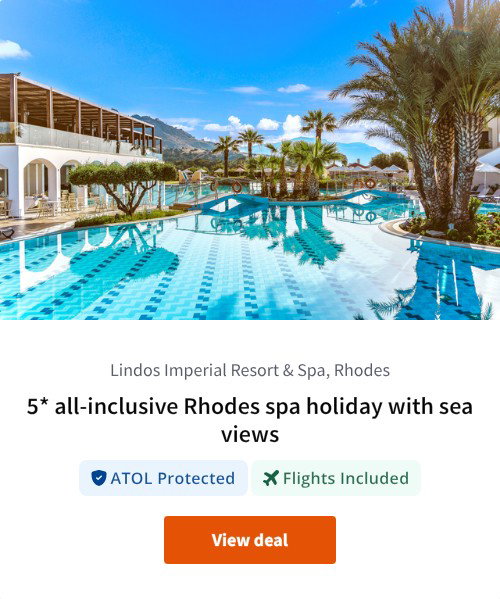 5* all-inclusive Rhodes spa holiday with sea views