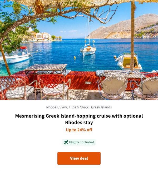 Mesmerising Greek Island-hopping cruise with optional Rhodes stay