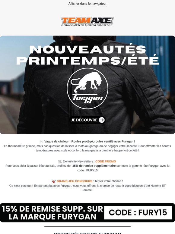 ☀️ Roulez au frais : Nouveautés été Furygan + Code Promo inclus ! 💨