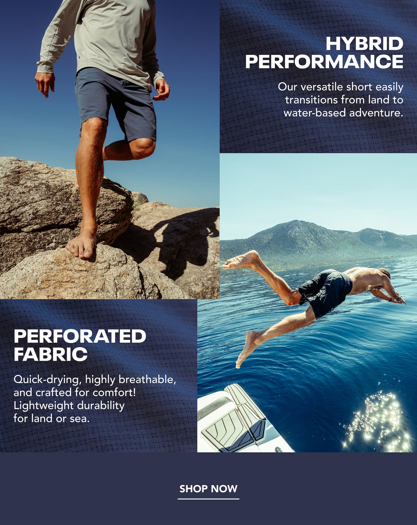 Hybrid Performance Our Versatile Short Easily Transition From Land to Water-Based Adventure.