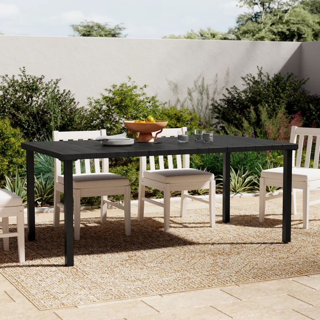 Callista Steel Outdoor Dining Table with Umbrella Hole