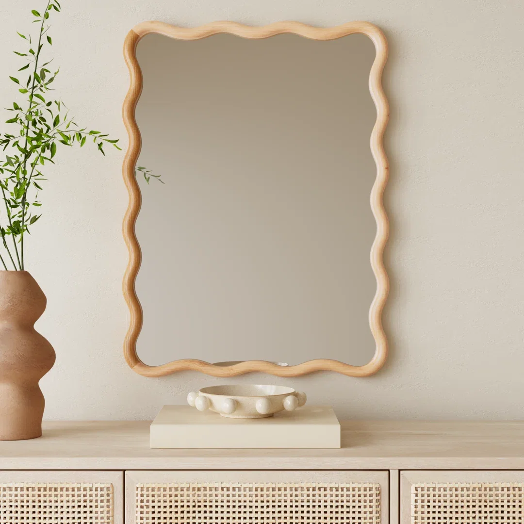 Liviana Wavy Wood Wall Mirror