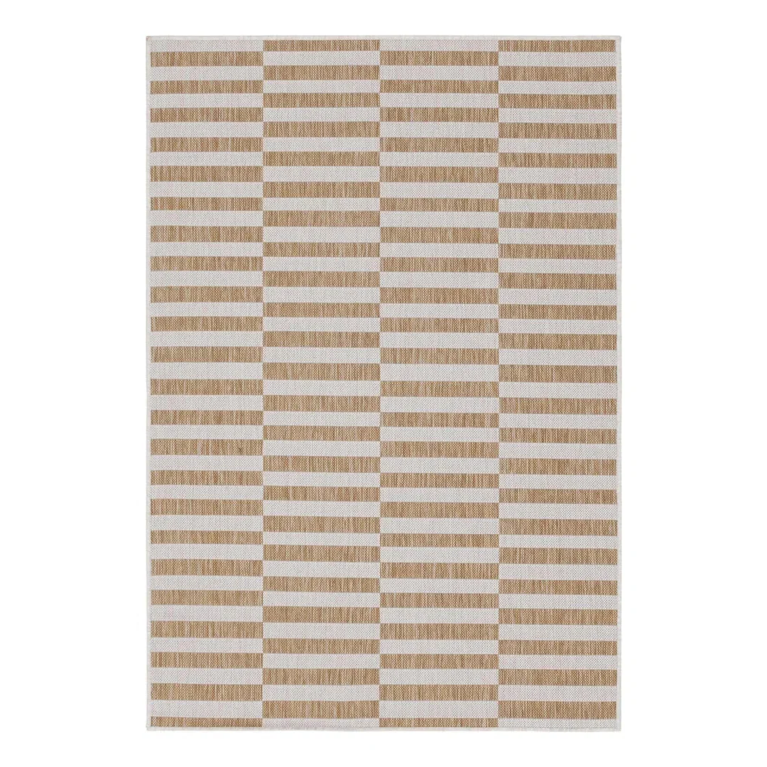 Robinson Striped Indoor / Outdoor Area Rug in Taupe/Ivory