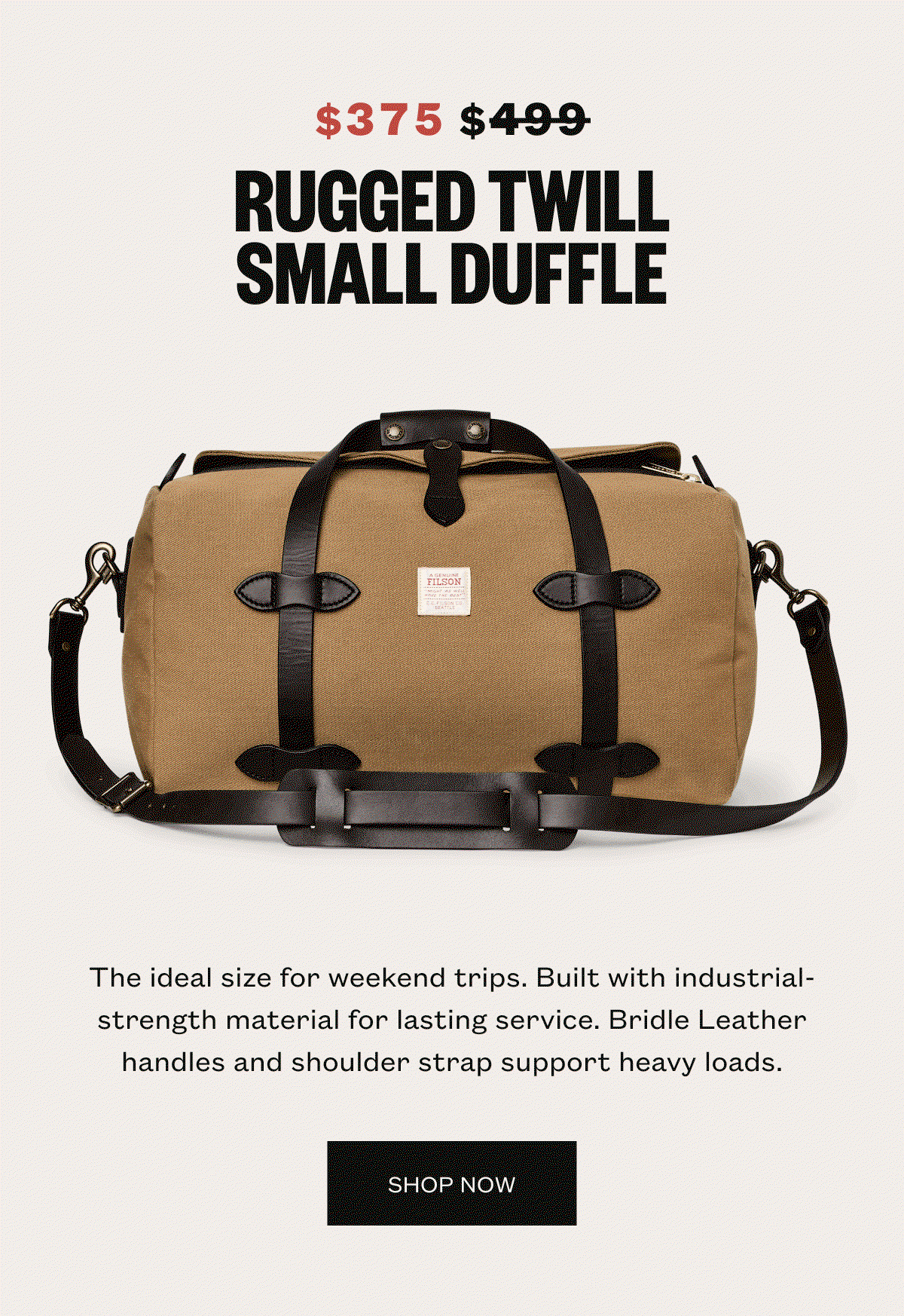 Rugged Twill Small Duffle