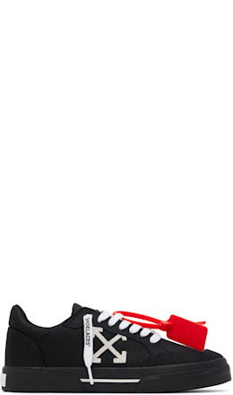 Black Vulcanized Low Canvas Sneakers - Off-White