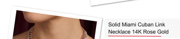 Women’s Solid Miami Cuban Link Necklace 14K Rose Gold