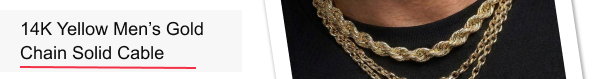 14K Gold Chain For Men Solid Diamond Cut Cable Chain Yellow Gold