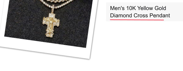 Men's 10K Yellow Gold Diamond Crucifix Pendant | Jesus on the Cross | | 1ct