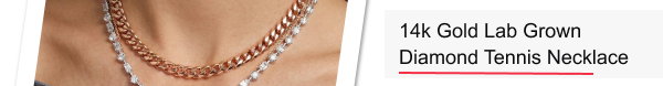 Women's 14k Gold Multi-Shape Lab Grown Diamond Tennis Necklace Box Clasp F-G