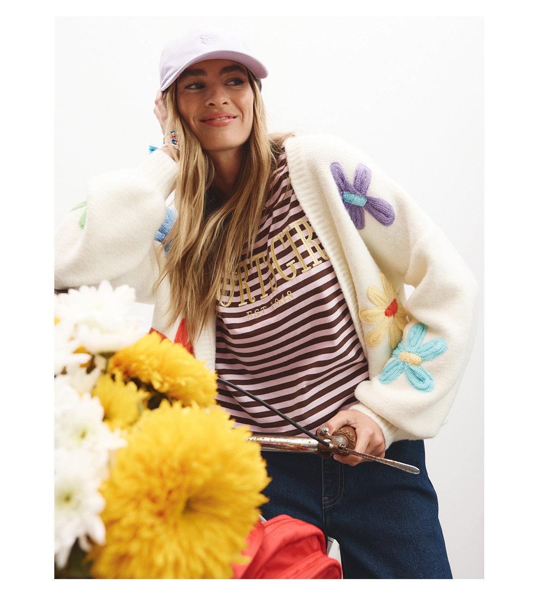 CAROLINE FLORAL KNIT CARDIGAN