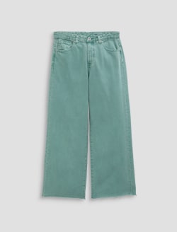 Saige Wide Leg Crop Jean in Sulfur Sunwashed Jade