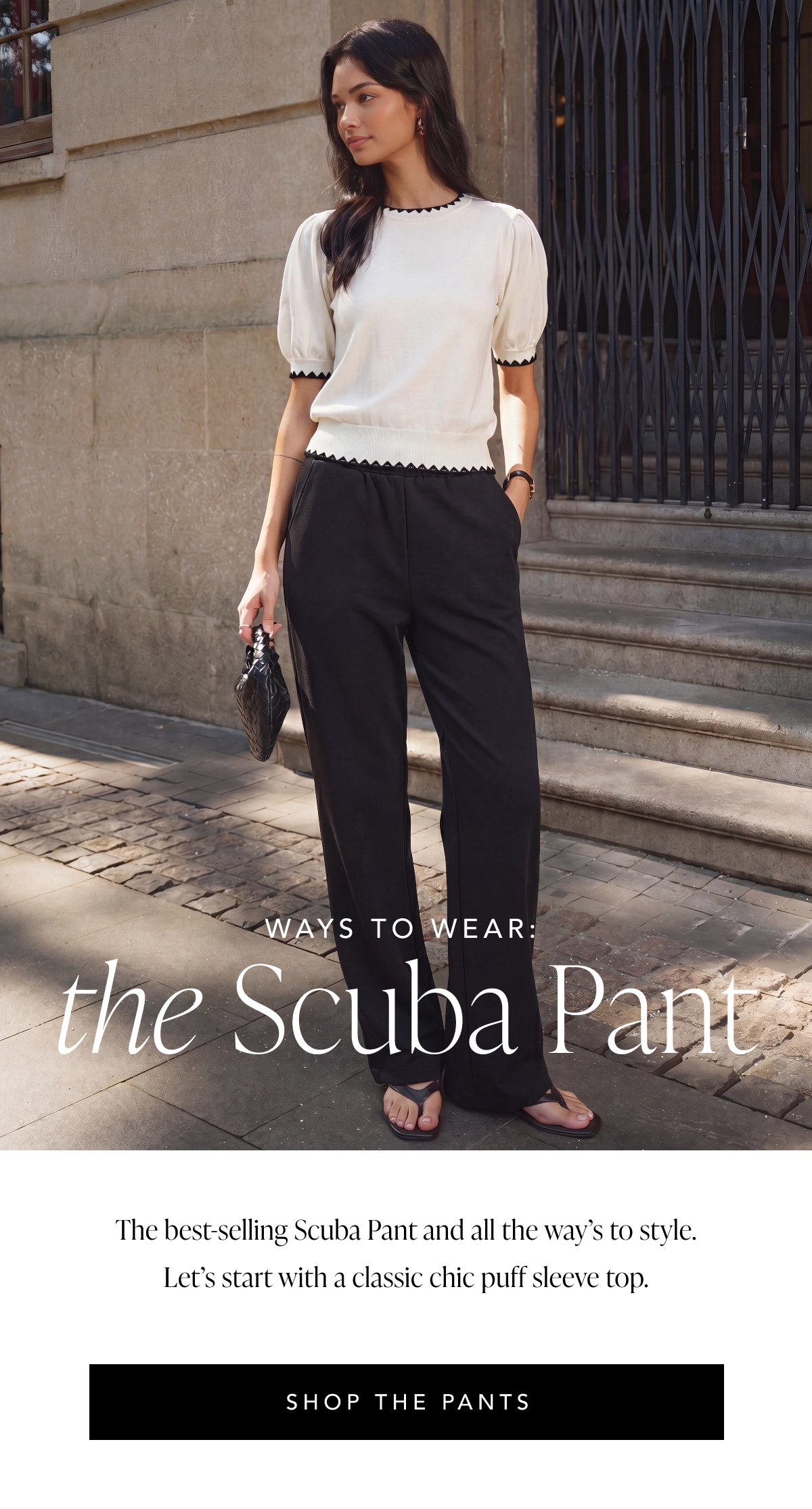 Pull On Wide Leg Scuba Pants