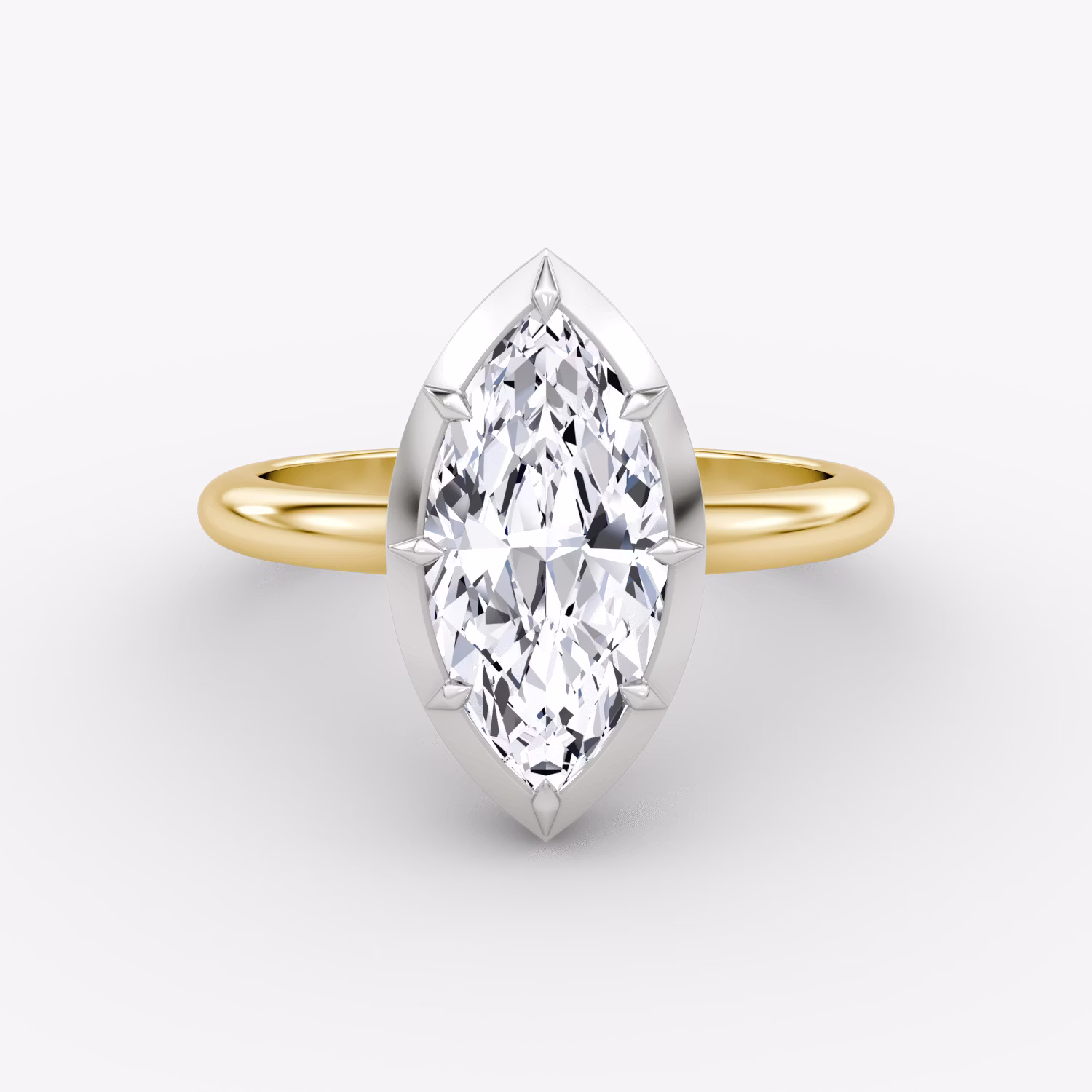 The Georgian Marquise Yellow Gold and Platinum Engagement Ring