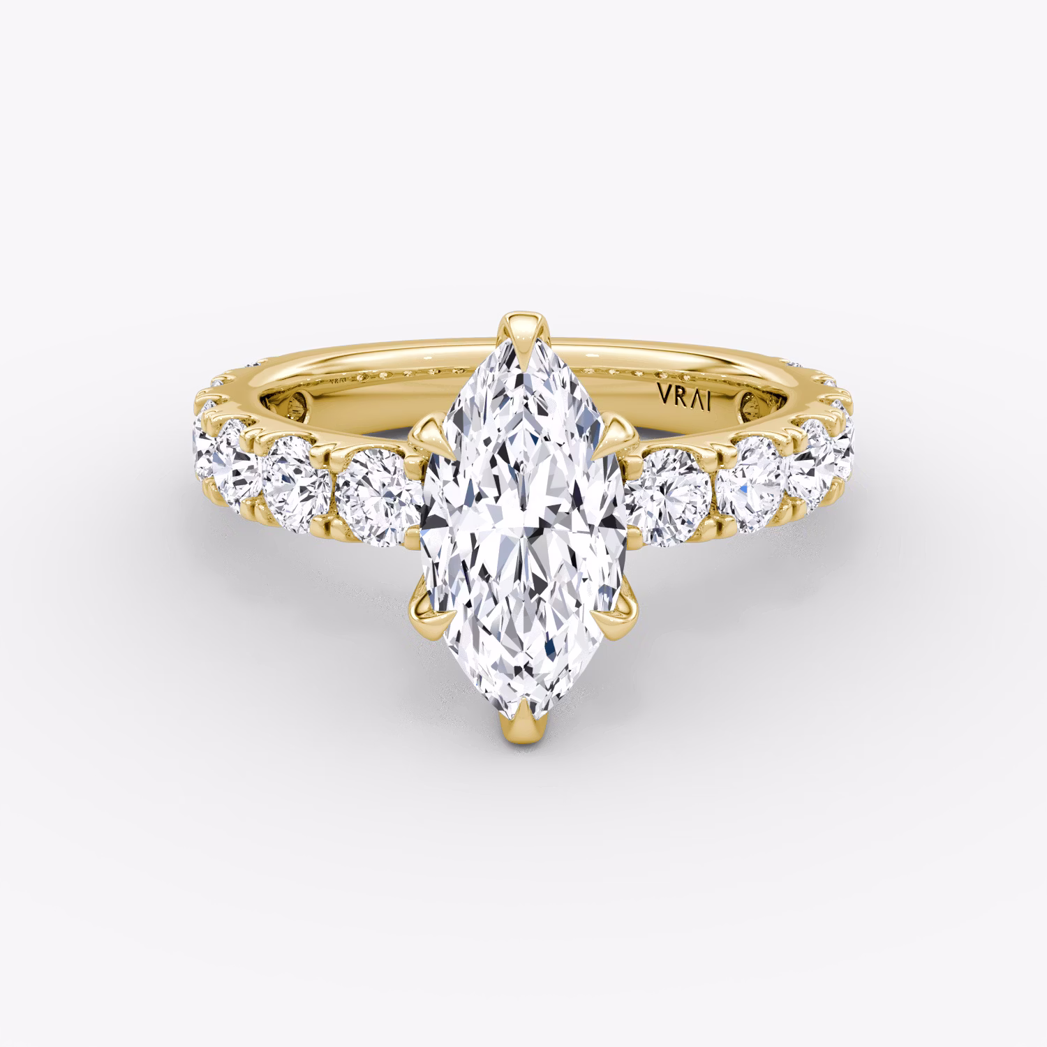 The Amour Eternity Marquise Yellow Gold Engagement Ring