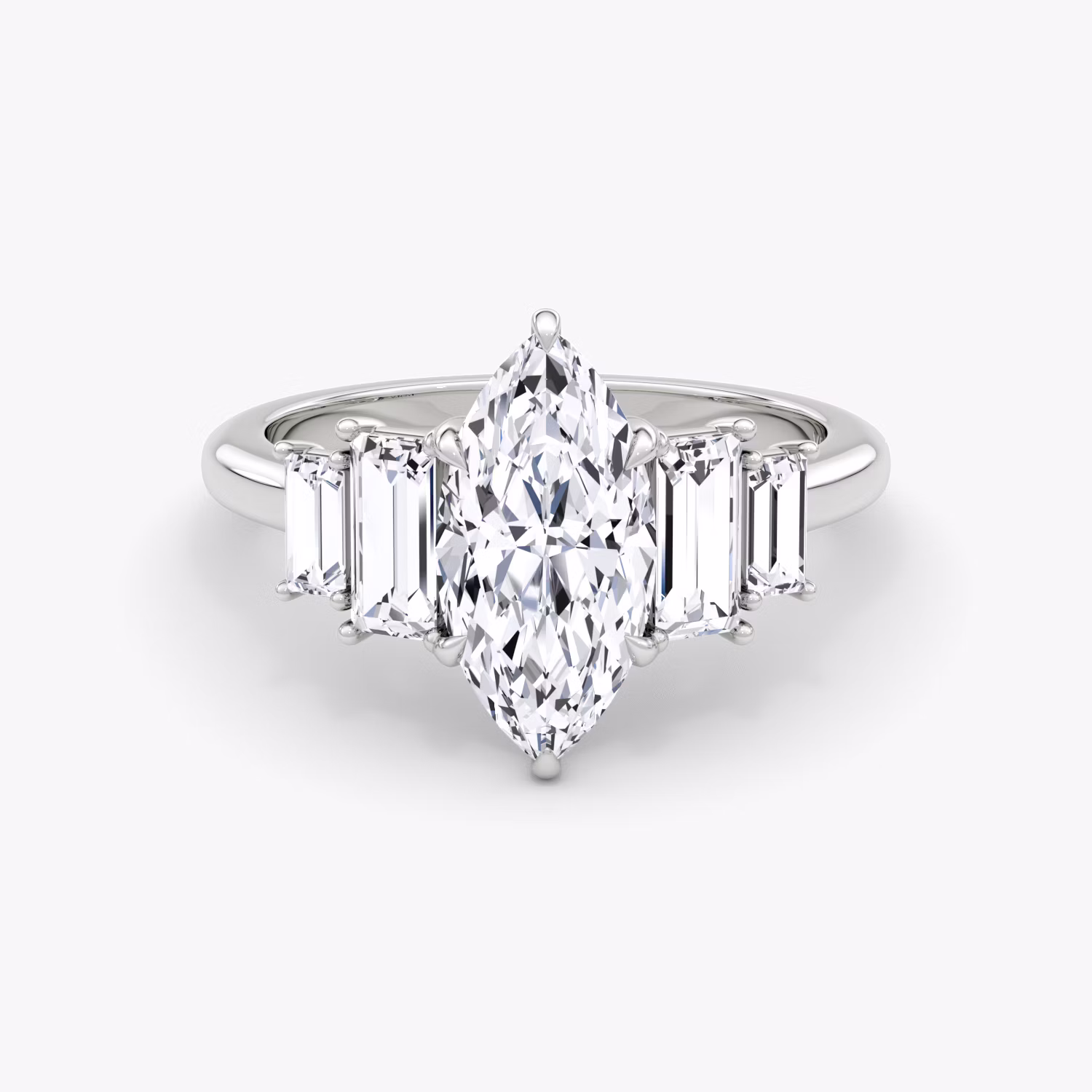 The Five Stone Heirloom Marquise White Gold Engagement Ring