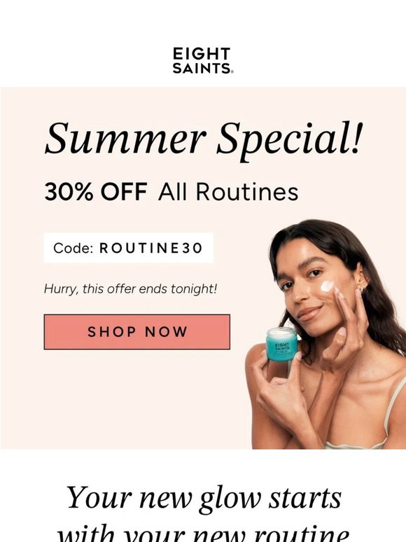 Your new skincare routine is 30% OFF!