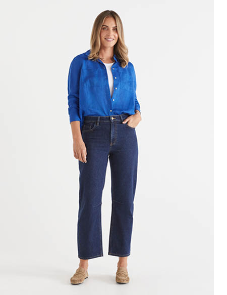 Tapered Barrel Jean in Indigo Wash