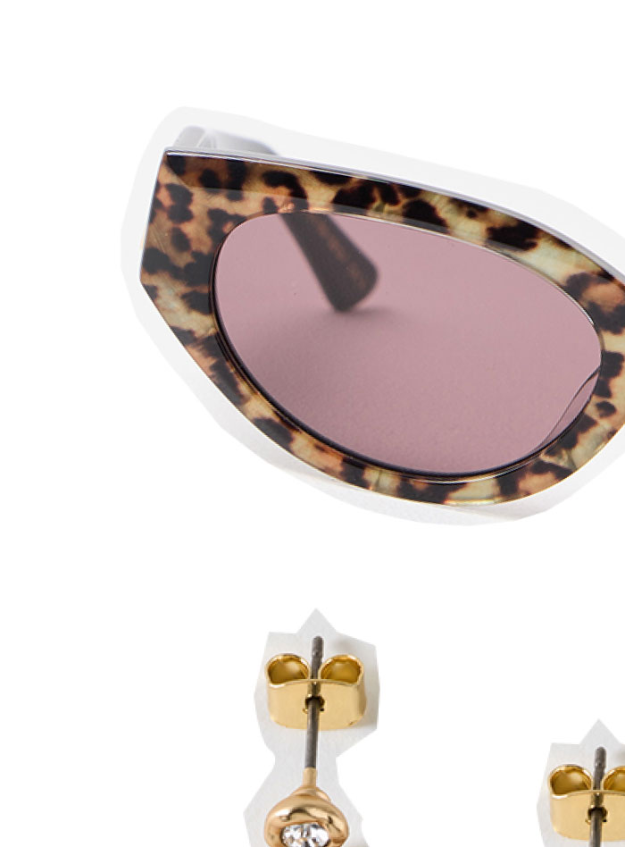 Animal Print Cat Eye Acetate Sunglasses