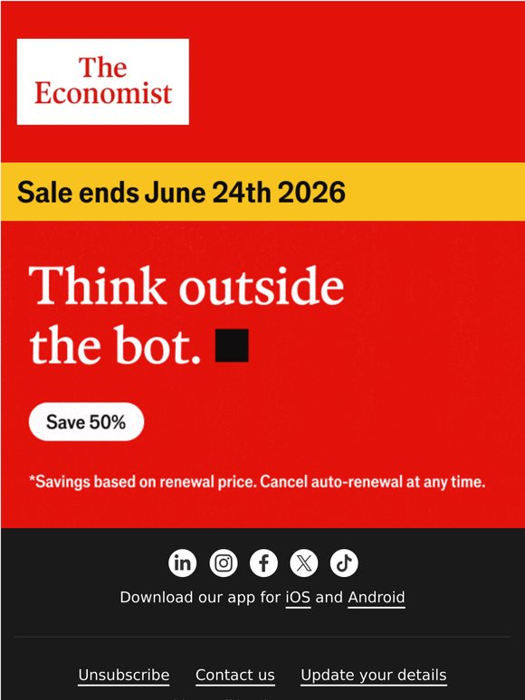 Save 50%: sale starts now