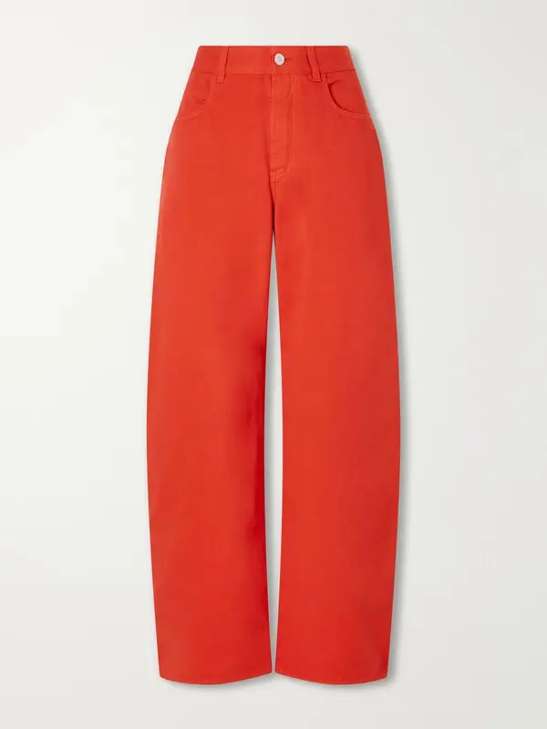 mid-rise wide-leg sculptural jeans