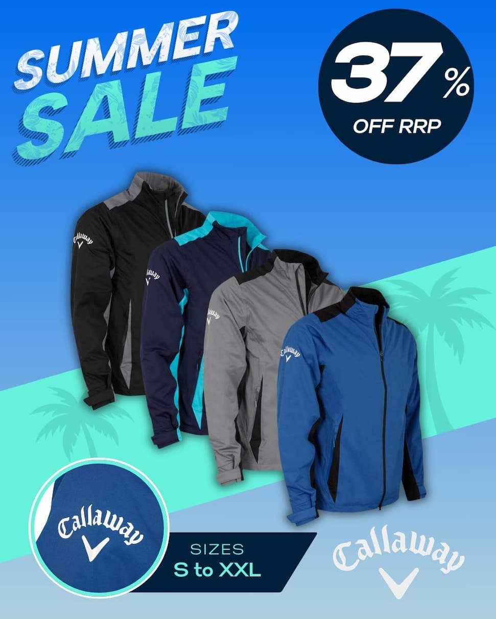 Callaway Golf Mens Ace Waterproof Swing Tech Adjustable Jacket