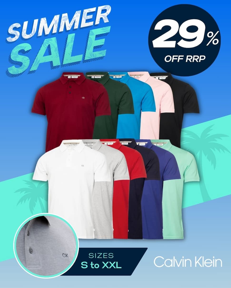 Calvin Klein Mens 2026 Planet Friendly Moisture Wicking Supersoft Polo Shirt