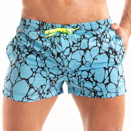 TOF Paris Short de Bain Mi-Cuisse Imprimé Bleu