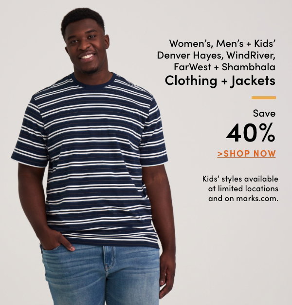 Women's, Men's + Kids' Denver Hayes, WindRiver, FarWest + Shambhala Clothing + Jackets Save 40%