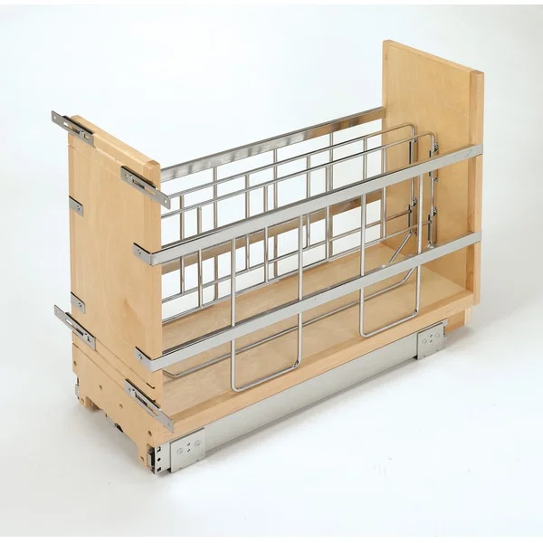 Rev-A-Shelf 447-BCBBSC-8C, 8 Inch Width Foil Wrap Holder/Tray Divider with Ball-Bearing Soft-Close Slides, Natural, Min. Cabinet Opening: 8-1/2" W x 21-3/4" D x 19-5/8" H