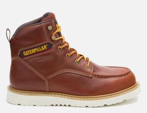 CAT Footwear - Men's Reclaimer Wedge Waterproof Work Boot - Sudan Brown colorway.