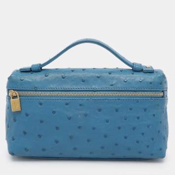 L19 Extra Pocket Blue Ostrich 