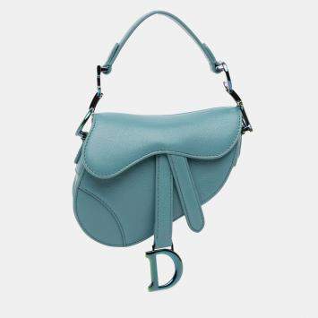 Blue Micro Goatskin Saddle Bag
