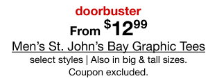 doorbuster From $12.99 | Men’s St. John’s Bay Graphic Tees