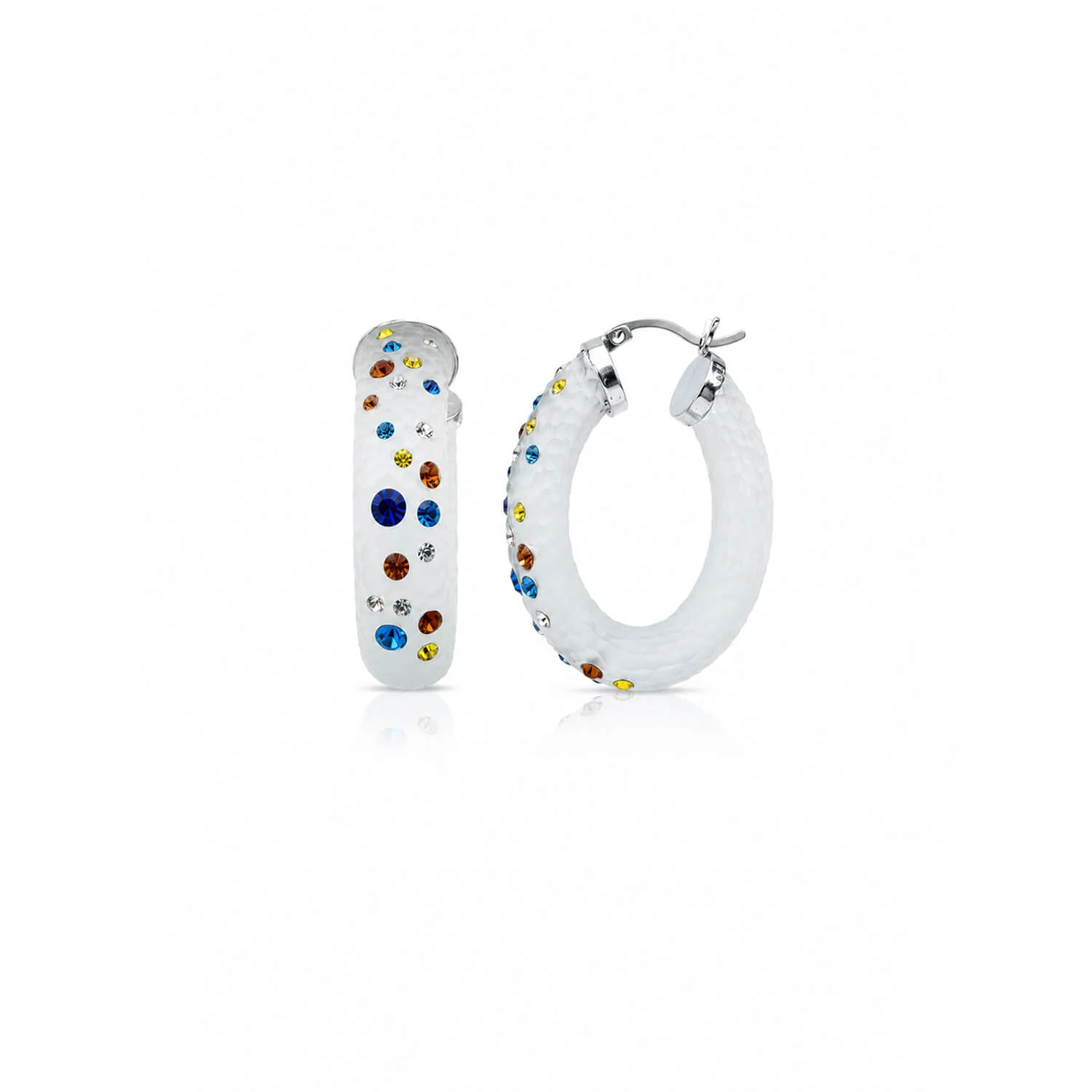 Image of Medium Oval Confetti Hoop Earrings