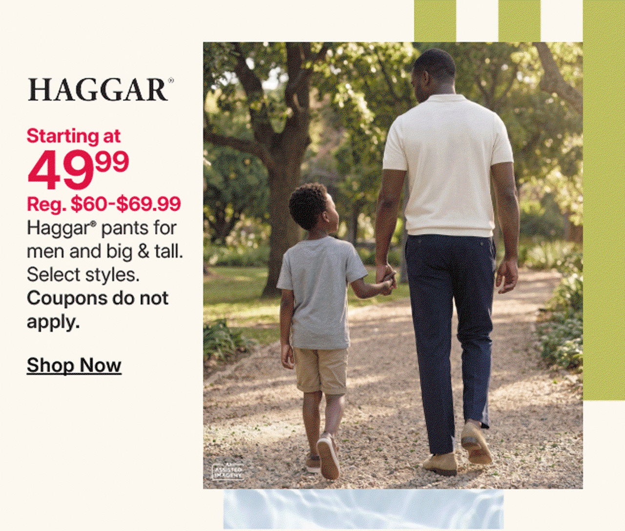 starting at $49.99 haggar pants for men and big & tall
