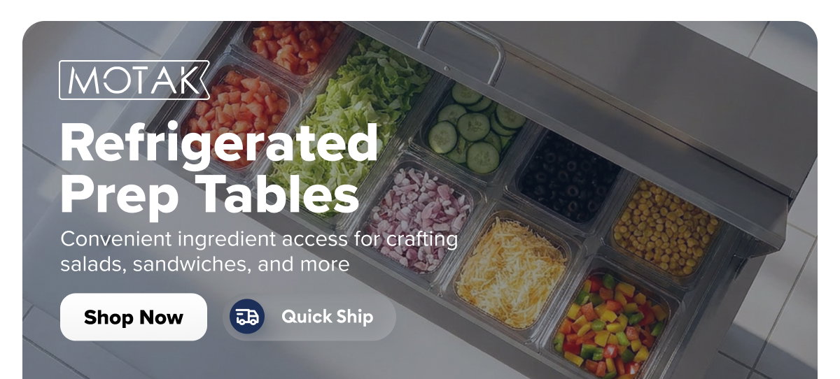 MoTak Quick Ship Refrigerated Prep Tables