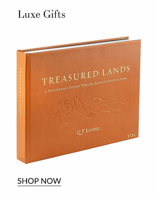 Luxe gifts Treasured Lands leather bound personalized book