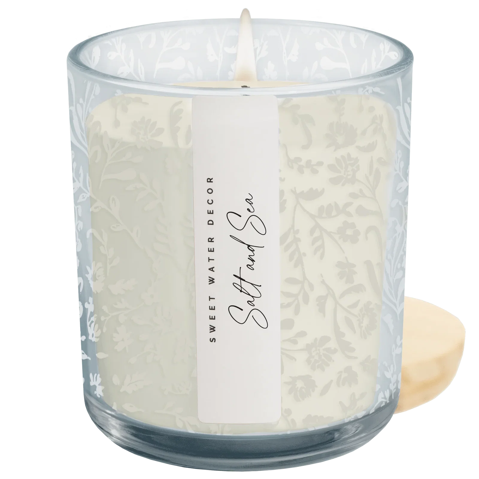 Image of Salt and Sea Candle - Blue Tinted Glass Jar